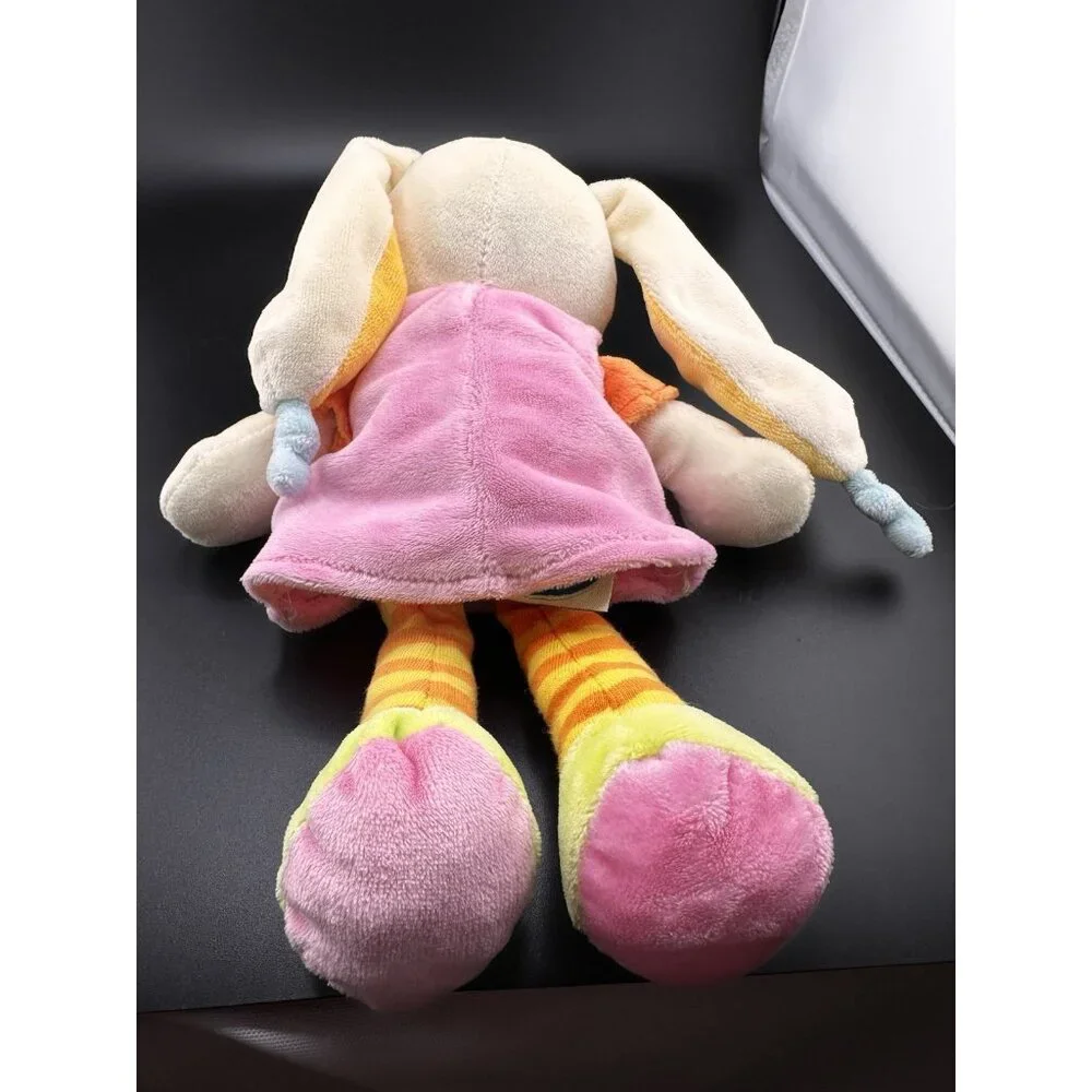 MOTS D'ENFANTS Soft Embroidered Bunny Rabbit Stuffed Animal Plush Made in France